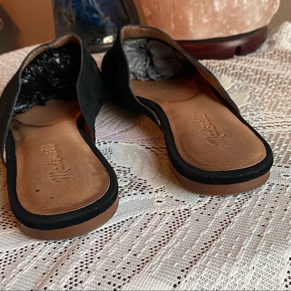 Madewell Remi Black Suede Leather Flats Mules Size 9 - Picture 5 of 12